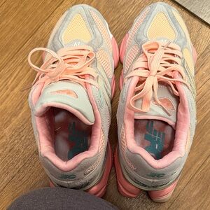 New Balance 9060 Peach and Gray Athletic Shoes